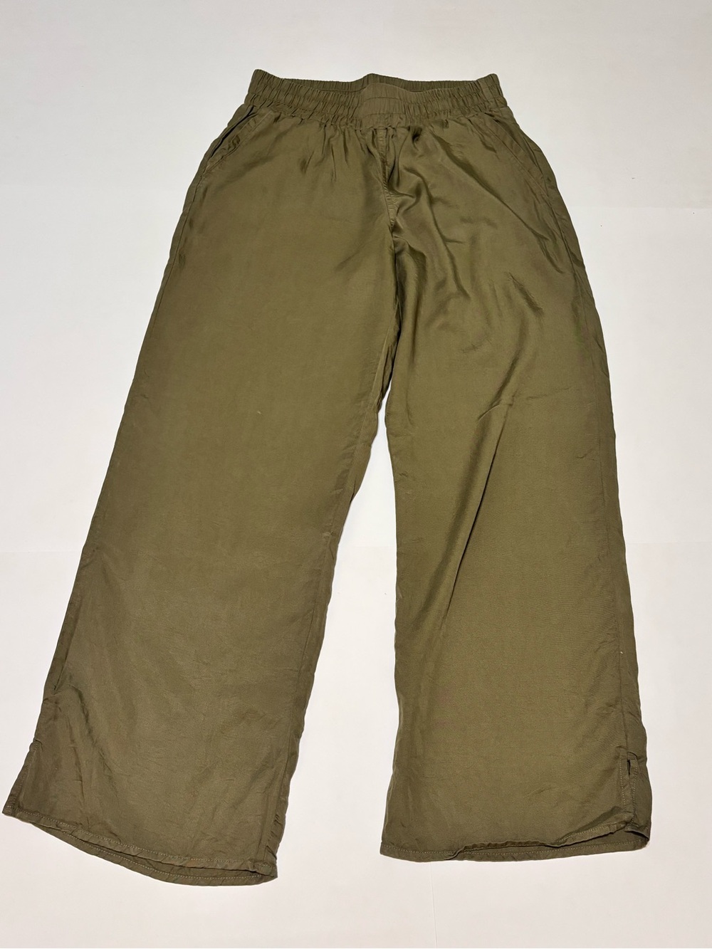 DKNY Jeans Relaxed Olive Wide-Leg Pants